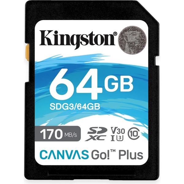 Kingston SDG3/64GB Scheda Sd 64GB Kingston Sdxc Canvas Go Plus C10 Al Dettaglio-image