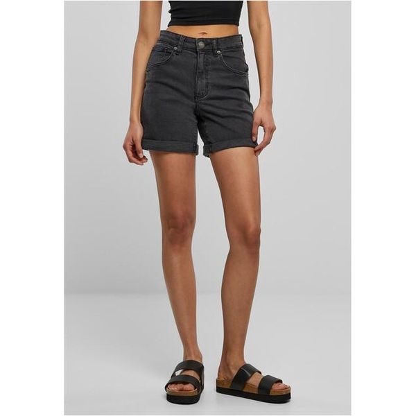 DáMské KraťAsy Urban Classics - Pantaloncini Da Donna In Denim Biologico Elasticizzato A 5 Tasche, Lavaggio Nero - 32-image