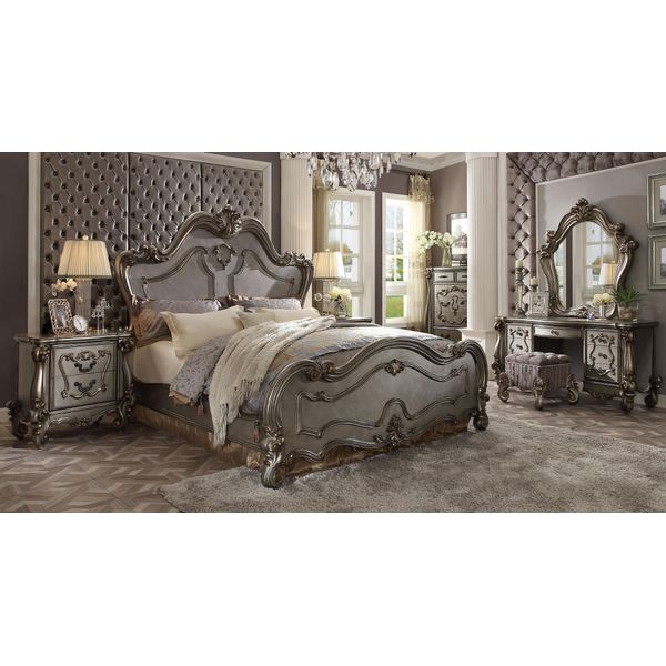 Cameretta Classica Letto 2X Comodino Cassettiera Specchio Set 5 Pezzi Letti-image