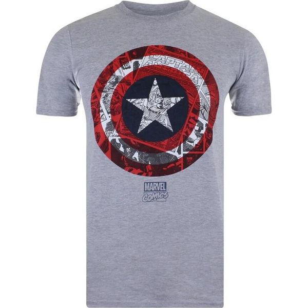 Capitan America - Maglietta Da Uomo TV783 (Xxl) (Grigio/Rosso/Blu)-image