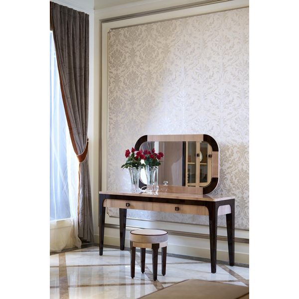 Tavolo Console Moderna Specchio Cassettiera Tavolino Da Toilette Sgabello Da Camera Da Letto Consolle-image