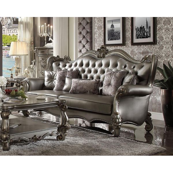 Divano Chesterfield 3 Posti Divano Imbottito In Pelle Divani Soggiorno Tre Posti Nuovo-image