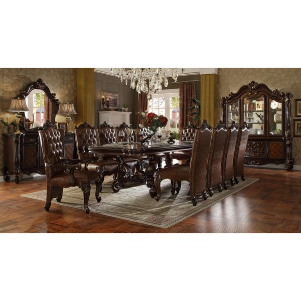 Gruppo Tavolo Da Pranzo Sala Da Pranzo Soggiorno Legno Barocco Rococò Tavoli Marrone 300Cm-image