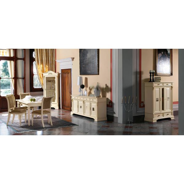 Set Completo Per Sala Da Pranzo 4X Sedie Credenza 8 Pezzi Tavolo Cassettiera Gruppo-image