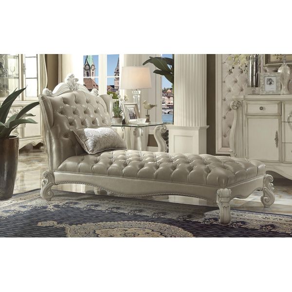 Divano Chesterfield Chaiselongues Chaise Club Relax Lounger Similcuoio Nuovo-image