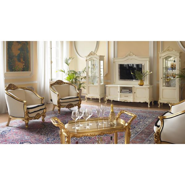 Poltrona Classica Monoposto Barocco Rococò Italiano Imbottito 1 Posto-image