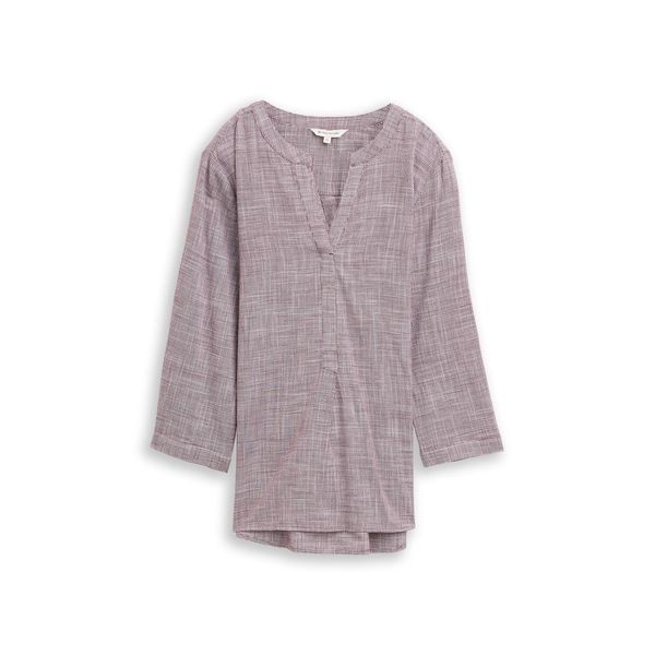 Tom Tailor Damen Bluse Aus Baumwolle, Rot, Uni, Gr. 34-image