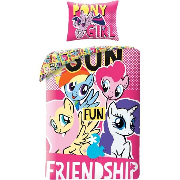Halantex - MLP2003BL - My Little Pony Friendship Amicizia Con Tasca Reversibile, Copripiumino E Federa, Multicolore, 100 % Cotone, 140 X 200 Cm + 70 X 90 Cm-image