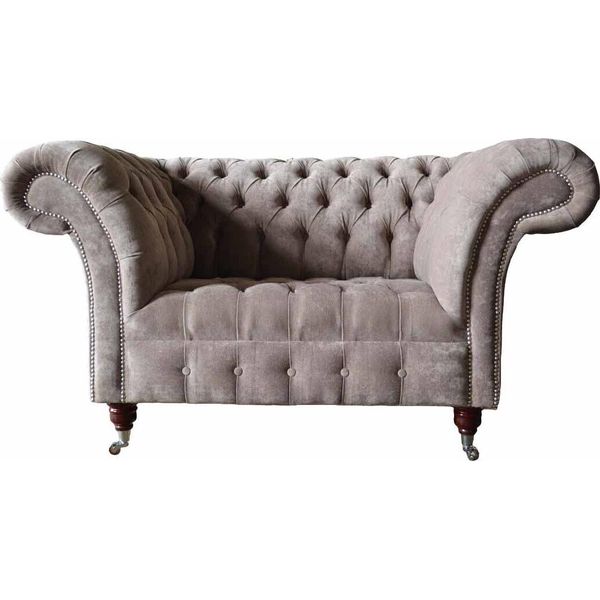 Divano Chesterfield Divano 1 Posto Lusso Tessuto Tessuto Divano Tappezzeria Nuovo-image
