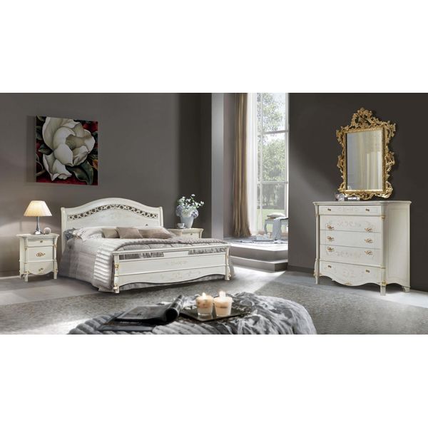 Camera Da Letto 5 Pezzi Set Letto 2X Comodini Console Letti Doppio Hotel Tappezzeria-image