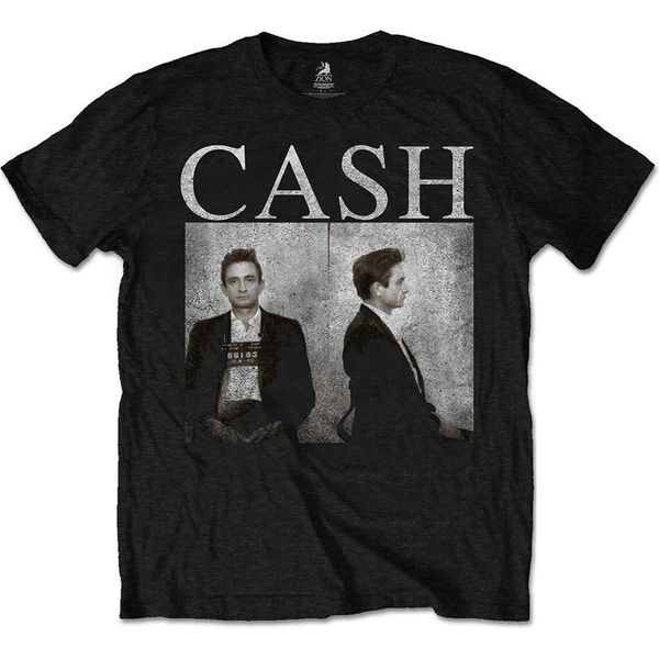 Johnny Cash - Maglietta "Mug Shot"" Per Uomo/Donna Unisex RO2056 (M) (Nero)"-image