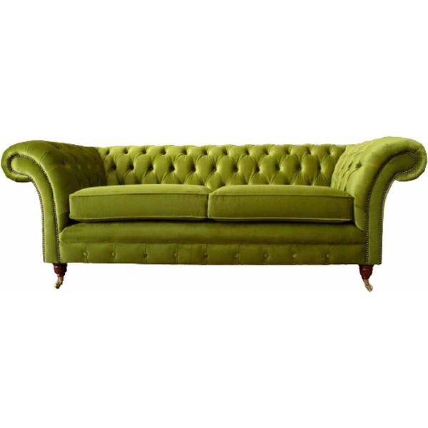Divano 3 Posti Tessuto Design Divano Tappezzeria Divani Tessile Moderno Chesterfield-image