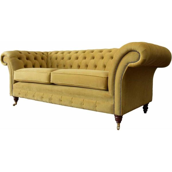 Divano Chesterfield A Tre Posti Divani A 3 Posti In Tessuto Design Divano Tessile-image