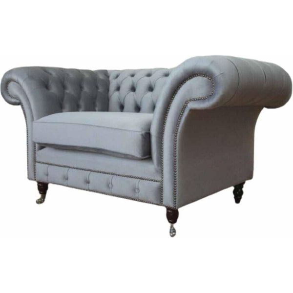 Poltrona Chesterfield Divano In Tessuto Divano In Tessuto Divani Divani Lounge Grigio-image