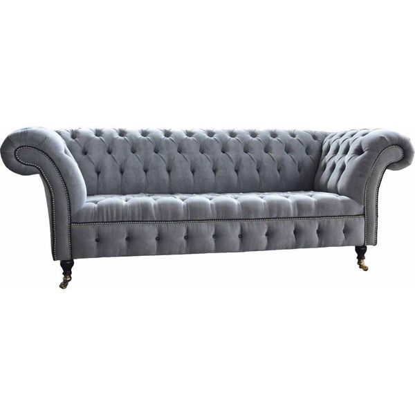 Chesterfield 3 Posti Divano Sedile Tessuto Divani Divani Imbottitura Divano-image