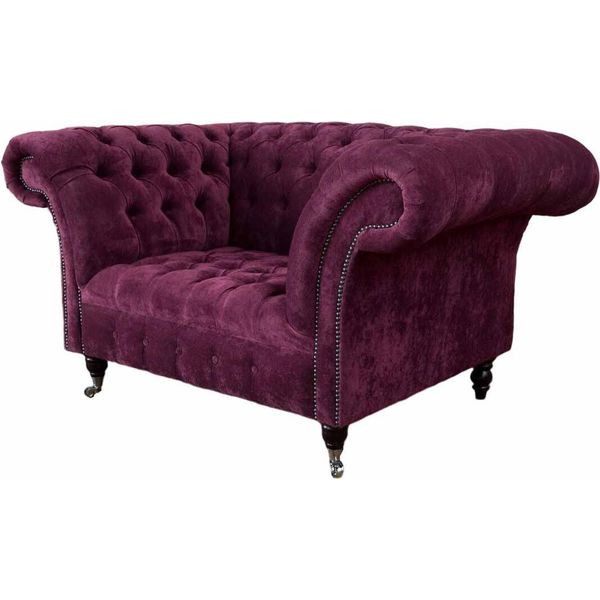 Poltrona Wing Chair Lusso 1 Posto Monoposto Imbottitura Design Tessuto Moderno-image