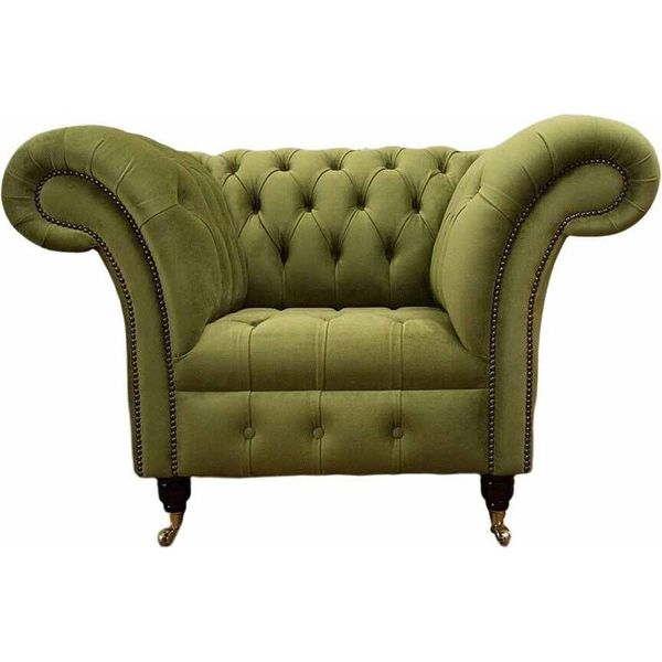 Poltrona Chesterfield Design Divano Imbottito Divano Tessile Divano Monoposto-image