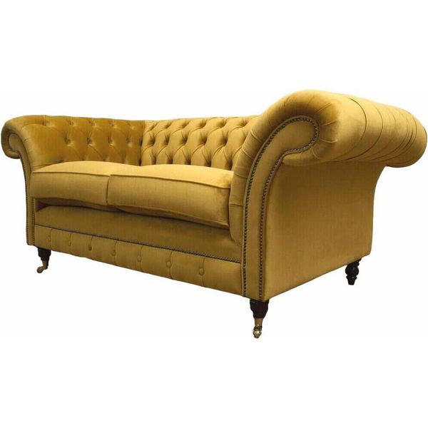 Divano 2 Posti Divano Imbottito Tessuto Tessuto Chesterfield Divani Nuovi-image
