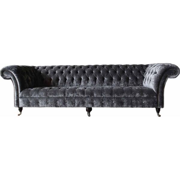 Divano A Quattro Posti Divani A 4 Posti Tessuto Design Moderno Tessuto Poliestere Grigio-image
