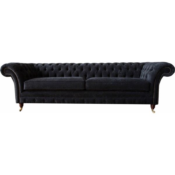 Divano Di Design A 4 Posti Con Rivestimento In Tessuto Classico Divani Chesterfield-image