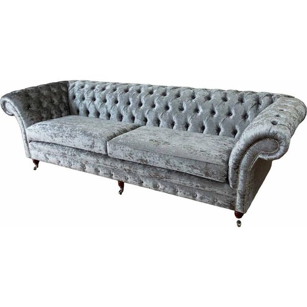 Divano A Quattro Posti Divani 4 Posti Chesterfield Soggiorno Tessuto Design Seduta-image