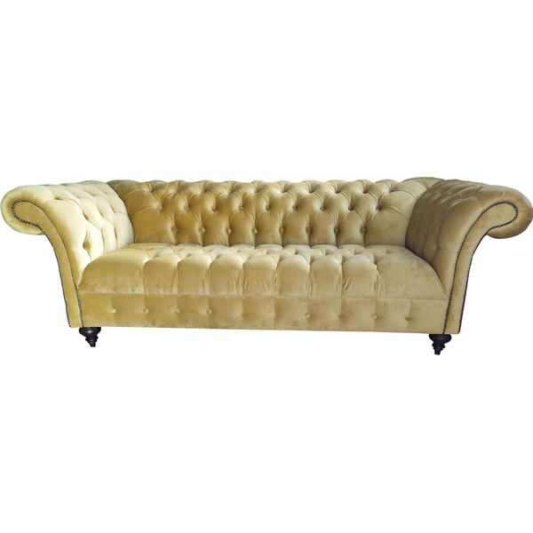 Divano A Tre Posti Design Chesterfield Tessile Divani Moderni Nuovo-image