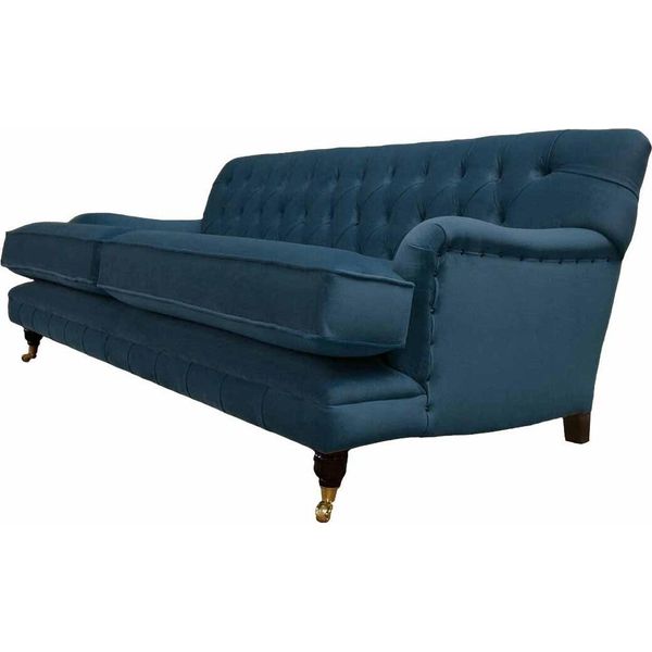 Divano A Tre Posti Tappezzeria Design Divano Blu Seduta Divani Mobili Chesterfield-image