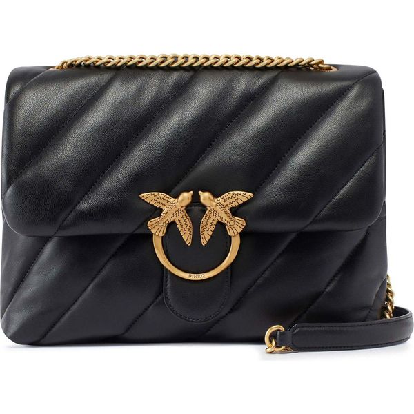 Pinko Pelle Borsa A Tracolla Borsa A Tracolla Love Puff Big Cl Sheep Nappa Black - Antique Gold Nero-image