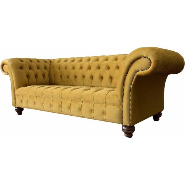 Chesterfield 3 Posti Divano Di Design Divano Imbottito Divani Divani In Tessuto-image