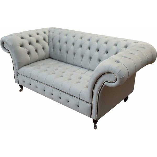 Divano Chesterfield Divano A 2 Posti Divani Imbottiti Di Design Divani Grigio-image