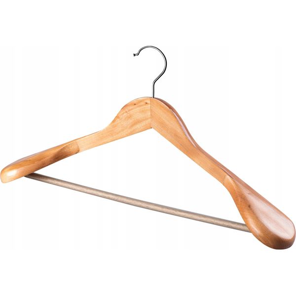 Appendiabiti In Legno Kadax, Per Vestiti, Camicie, Abiti, Pantaloni, Gonne, Gancio In Metallo Girevole A 360°-image