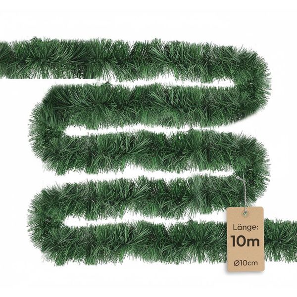 Meisterhome® Ghirlanda Di Natale Artificiale Ghirlanda Di Abete Verde Lunga 10M, Ghirlanda Di Abete Ghirlanda Di Rami Di Abete Decorazione Natalizia - Outdoor & Indoor-image