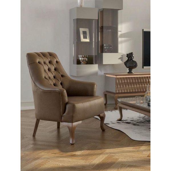 Mobili Da Salotto Chesterfield Marrone A Un Posto Poltrona Moderna-image