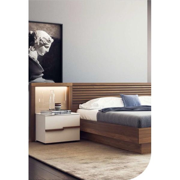 Comodino In Noce Naturale Tavolini Da Letto Lusso-image