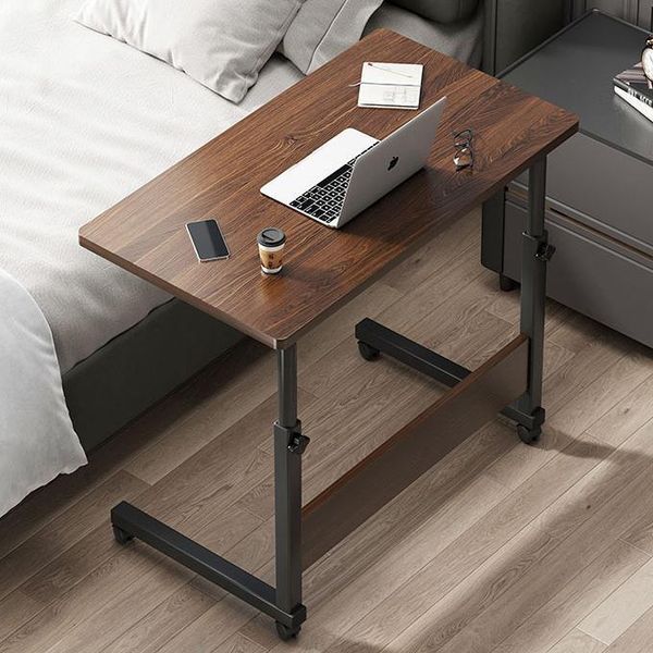 Tavolino Con Rotelle 15 Kg Di Portata Tavolino A C Per Soggiorno, Camera Da Letto, Divano, Tavolino Da Caffè, Comodino, Tavolo Mobile Per Computer, Marrone-image