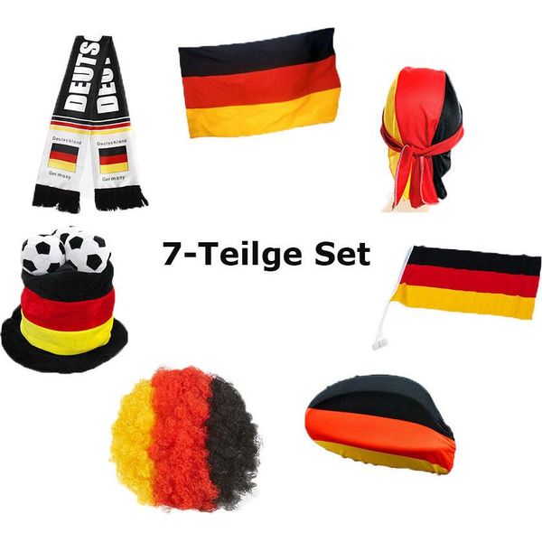 Meisterhome® Set Di Articoli Per Tifosi Della Germania 7 Pezzi - Campionato Europeo Di Calcio 2024 - Decorazione Germania - Set Di Articoli Per Tifosi Campionato Europeo Di Calcio-image