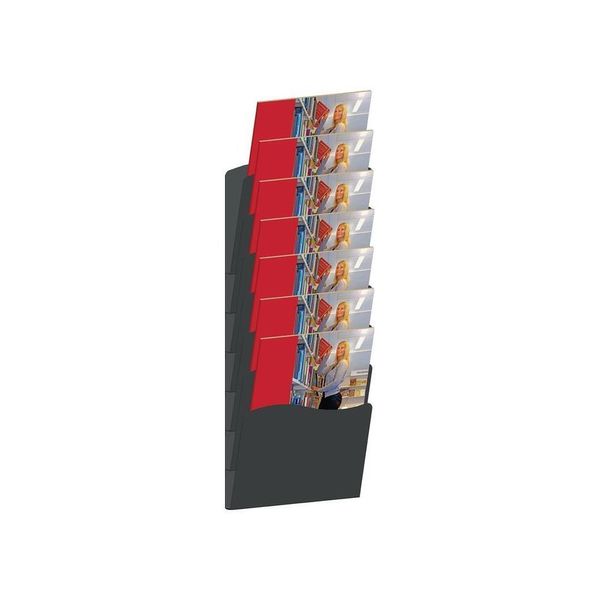 Portadepliant H560Xl240Xpmm Numero Di Scomparti 7 Din A4 Metallo Argento-image