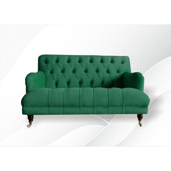 Poltrona Chesterfield Divano Tappezzeria Divano 1,5 Posti Singolo Tessile Verde-image