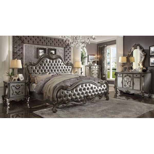 Mobili Classici Cameretta Letto Comodino Cassettiera Specchio 5 Pezzi Barocco-image