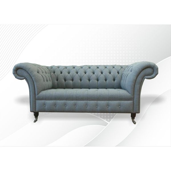 Divano Chesterfield Divano Tappezzeria Designer 2 Posti Set Divani Due Posti Nuovo-image