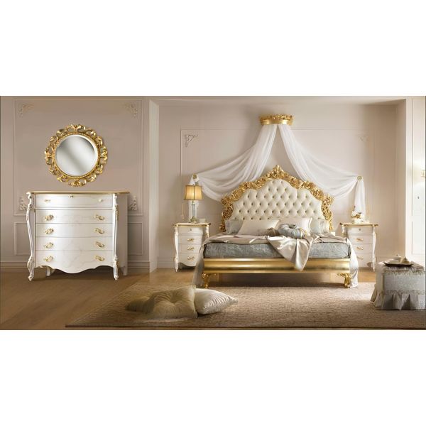 Letto Tappezzeria Design Lusso Letti Hotel Matrimoniali Camera Da Letto 180X200Cm Tessile-image