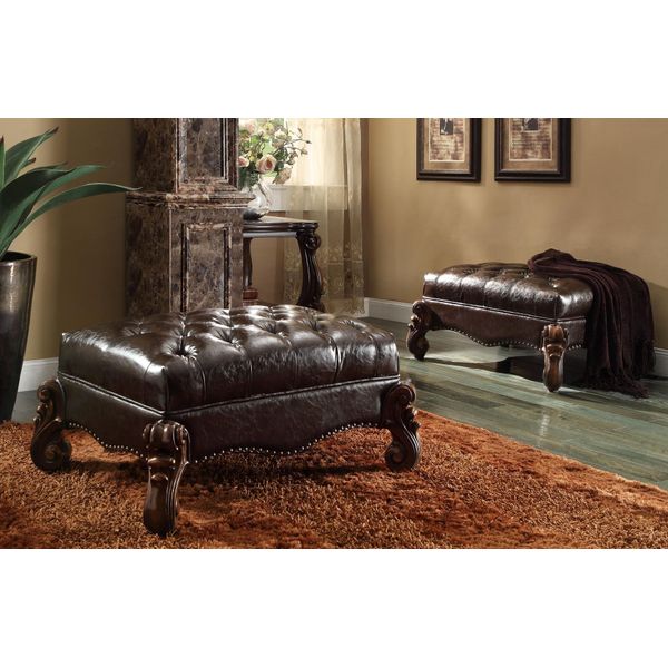 Sgabello Sgabello Imbottito Sgabello Ottomano Sgabello Chesterfield Barocco-image