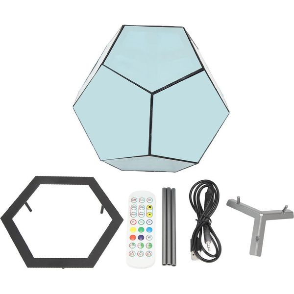 Luce Notturna A Led A Dodecaedro Con Effetto Infinito - Lampada Cambia Colore Per La Camera Dei Bambini, La Camera Da Letto, Il Soggiorno, Le Feste, Il Bar E Come Regalo-image