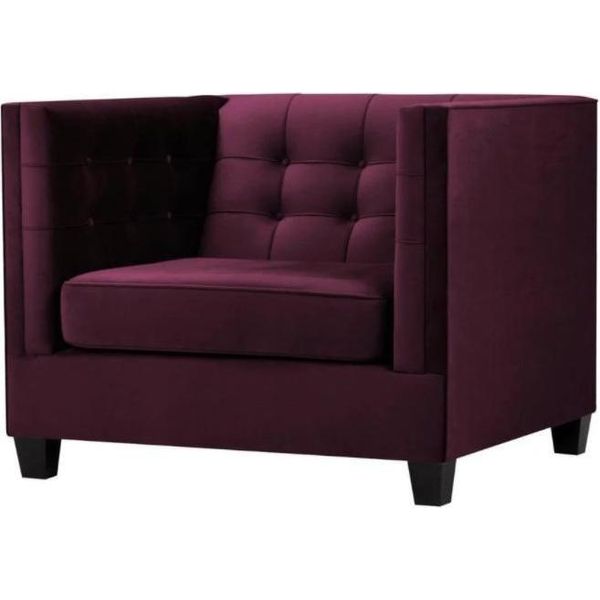 Poltrona Chesterfield Tessuto Porpora Mobili Creativi Nuovo Soggiorno Moderno-image