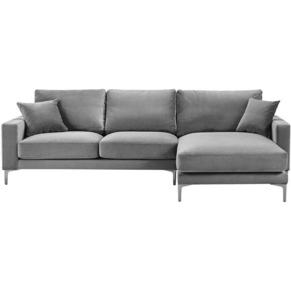 Soggiorno Divano Angolare Grigio Xxl Grande Mobili Creativi Tessuto Tessuto Divani Chesterfield-image