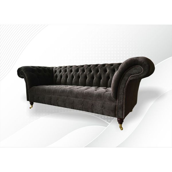 Chesterfield Mobili Originali Divano 3 Posti Imbottitura Divani Divani Divani Tessile Nuovo-image