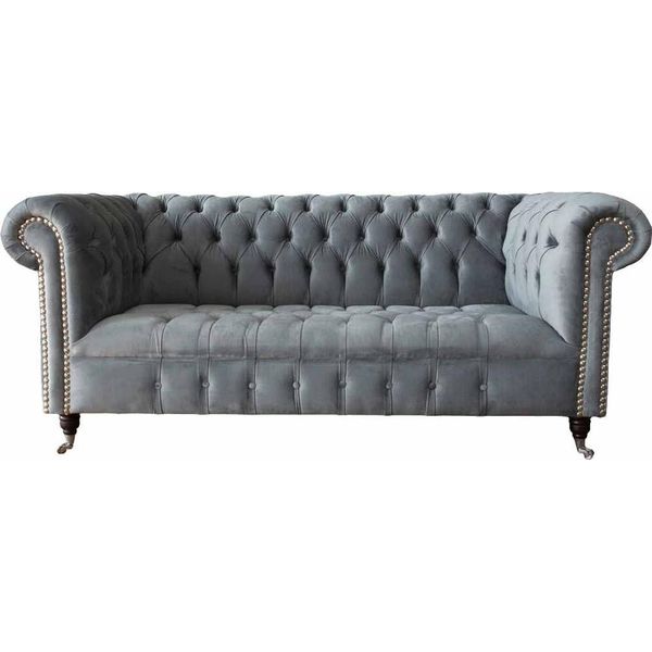 Divano 3 Posti Tessile Divani Divano Tappezzeria Chesterfield Divani Grigio Tre Posti-image