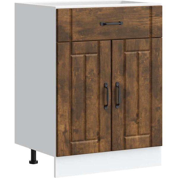 Vidaxl Base Da Cucina Lucca Rovere Fumé Materiale A Base Di Legno-image