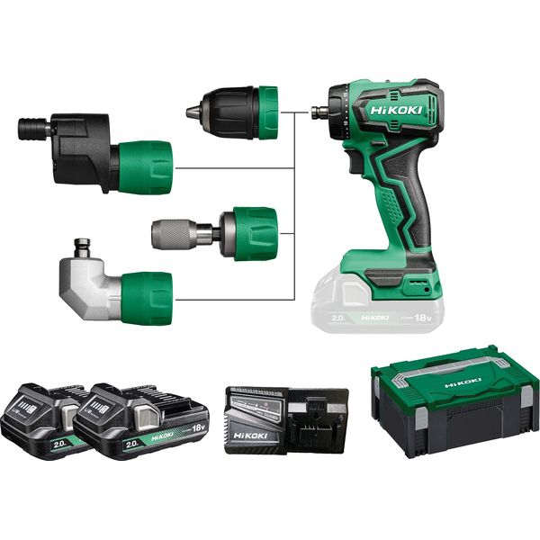 Hikoki 18V Ds18Ddqwrz 55Nm 2X2.0Ah Bl Cacciavite A Testa Intercambiabile Hitsystem-image