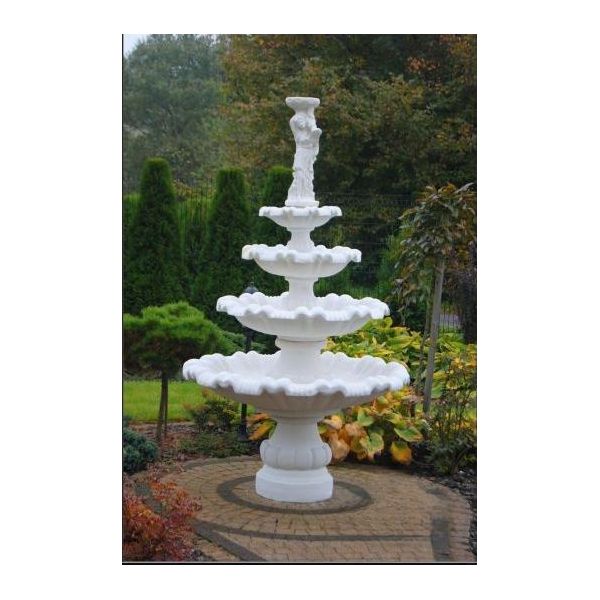 Fontana Rotonda 210 Cm Sculture In Pietra Da Giardino Decorazione Paesaggio Stagno Greco Shella-image